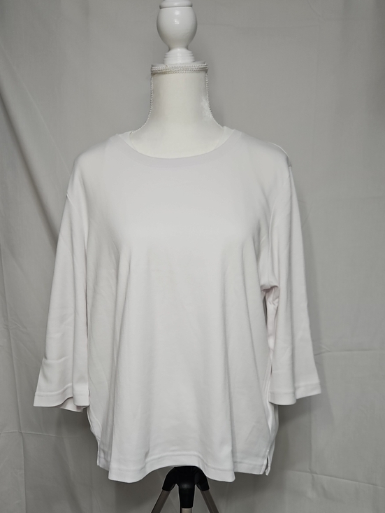 Blair Tops - Blair White Long Sleeve Relaxed Crewneck Top